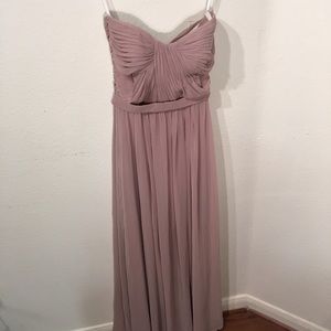 Strapless formal dress with belt
